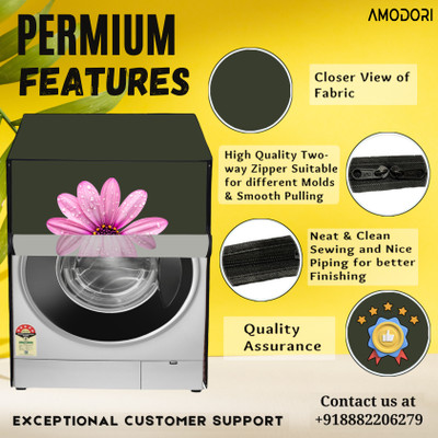 Amodori Front Loading Washing Machine  Cover(Width: 63 cm, Green, Pink)