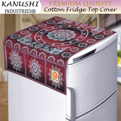 Kanushi Industries Refrigerator  Cover(Width: 99 cm, Red)