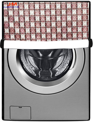 JM Homefurnishings Front Loading Washing Machine  Cover(Width: 62 cm, Brown, White)