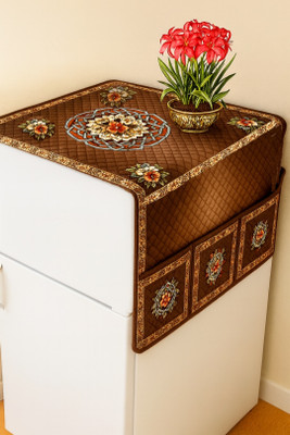 VP Creation Refrigerator  Cover(Width: 65 cm, BROWN)
