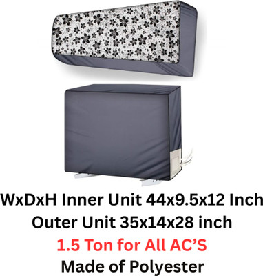 ODOTA Air Conditioner  Cover(Width: 111 cm, Grey Black Flower)