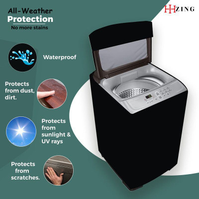 Hizing Top Loading Washing Machine  Cover(Width: 58 cm, Black)
