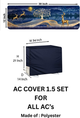 JR Creation Air Conditioner  Cover(Width: 101.76 cm, Multicolor)