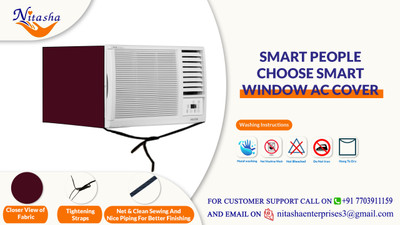 Nitasha Air Conditioner  Cover(Width: 69 cm, Maroon)