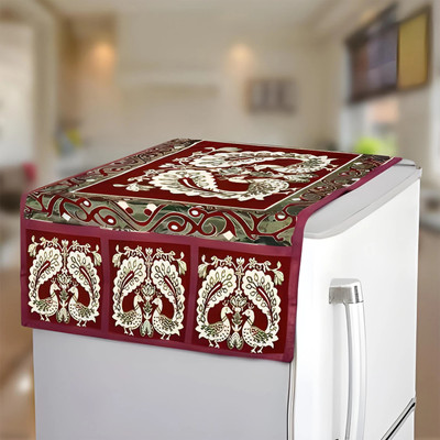 KUBER INDUSTRIES Refrigerator  Cover(Width: 98 cm, Maroon)