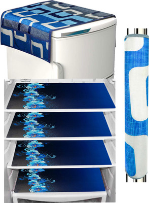 LooMantha Refrigerator  Cover(Width: 55 cm, Blue)