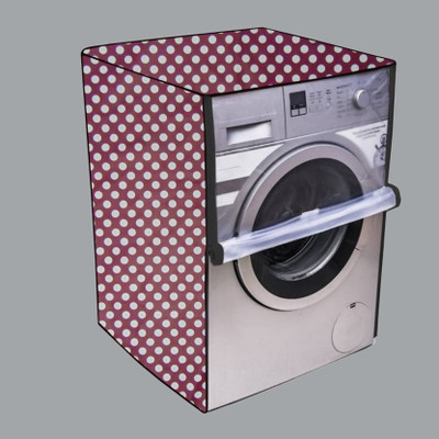 Nitasha Front Loading Washing Machine  Cover(Width: 61 cm, White, Pink)