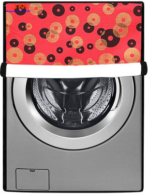 JM Homefurnishings Front Loading Washing Machine  Cover(Width: 61 cm, Yellow, Red)