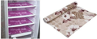 KUBER INDUSTRIES Fridge Mat(Width: 44 cm, Pink, Cream)