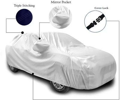 HMS Car Cover For Honda Universal For Car (With Mirror Pockets)(Silver)