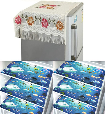 GRISHA Refrigerator  Cover(Width: 53 cm, Multicolor)