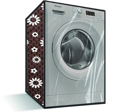 Delideal Front Loading Washing Machine  Cover(Width: 67 cm, White, Dark Brown)