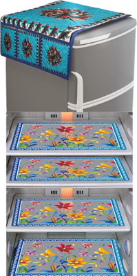 Castle Décor Refrigerator  Cover(Width: 53 cm, Blue)