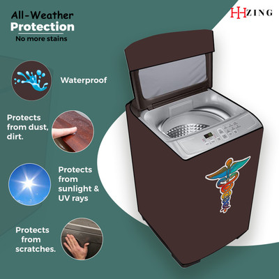 Hizing Top Loading Washing Machine  Cover(Width: 43 cm, Brown, Blue)