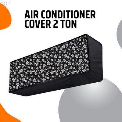 MW PRINTS Air Conditioner  Cover(Width: 114.3 cm, BLACK FLOWER)