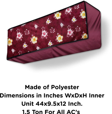 AG Creations Air Conditioner  Cover(Width: 111 cm, Maroon::Black)