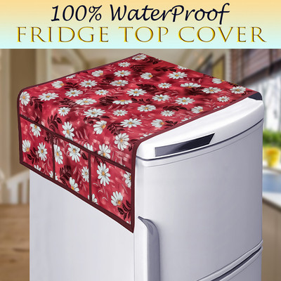 RELOOK INDUSTRIES Refrigerator  Cover(Width: 99 cm, Maroon)