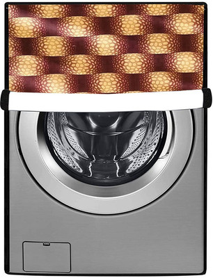 JM Homefurnishings Front Loading Washing Machine  Cover(Width: 70 cm, Brown, Yellow)