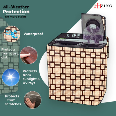 Hizing Semi-Automatic Washing Machine  Cover(Width: 72 cm, Beige)
