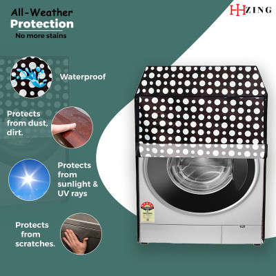 Hizing Front Loading Washing Machine  Cover(Width: 66 cm, Black)