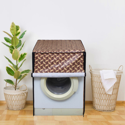 Glassiano Front Loading Washing Machine  Cover(Width: 60.96 cm, Gold, Beige)