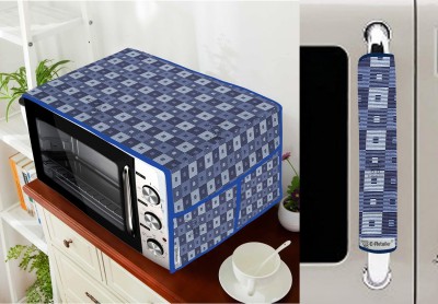 E-Retailer Microwave Oven  Cover(Width: 35 cm, Length-91cm) With utility Pockets and 1Pc Handle Cover (Blue, Pack of-2Pcs)