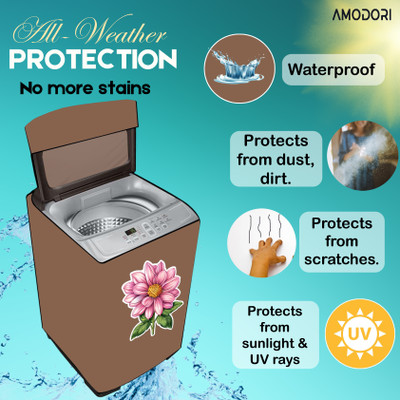 Amodori Top Loading Washing Machine  Cover(Width: 55 cm, Beige, Green)