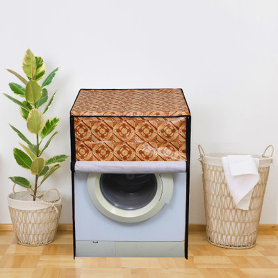 Glassiano Front Loading Washing Machine  Cover(Width: 60.96 cm, Gold, Orange)