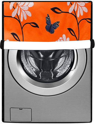 JM Homefurnishings Front Loading Washing Machine  Cover(Width: 62 cm, Orange, White)