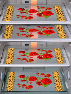 Dakshya Industries Fridge Mat(Width: 45 cm, Red, Yellow)