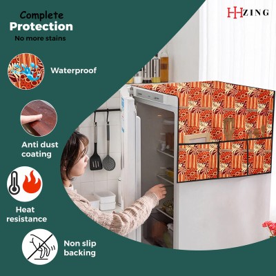 Hizing Refrigerator  Cover(Width: 55.89 cm, Orange)