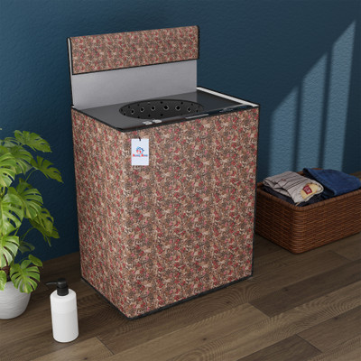 Heart Home Top Loading Washing Machine  Cover(Width: 62 cm, Brown, Red)
