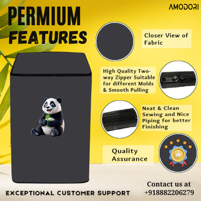 Amodori Top Loading Washing Machine  Cover(Width: 46 cm, Grey, Black)