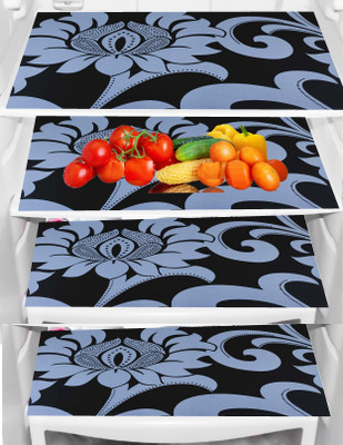 SANRAKSSHAN Fridge Mat(Width: 32 cm, Multicolor, Transparent)