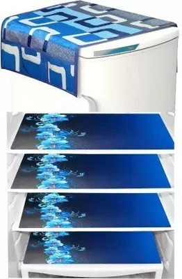 LooMantha Fridge Mat(Width: 55 cm, Blue, White)
