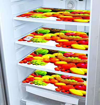 KUBER INDUSTRIES Fridge Mat(Width: 46 cm, Red & White)