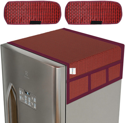HOMESTIC Refrigerator  Cover(Width: 98 cm, Maroon)