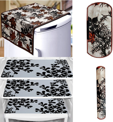 Kanushi Industries Refrigerator  Cover(Width: 54 cm, BROWN)