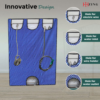 Hizing Front Loading Washing Machine  Cover(Width: 61 cm, Blue, White)