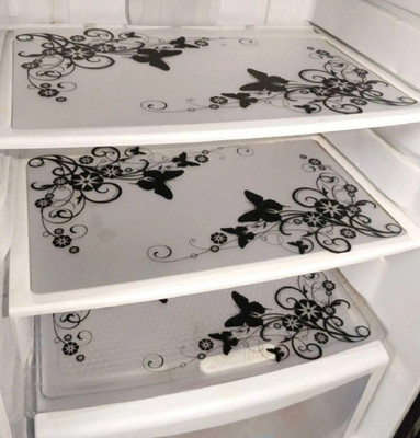 LooMantha Fridge Mat(Width: 30 cm, White, Black)
