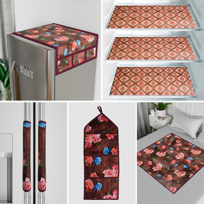 KUBER INDUSTRIES Fridge Mat(Width: 98 cm, Maroon)