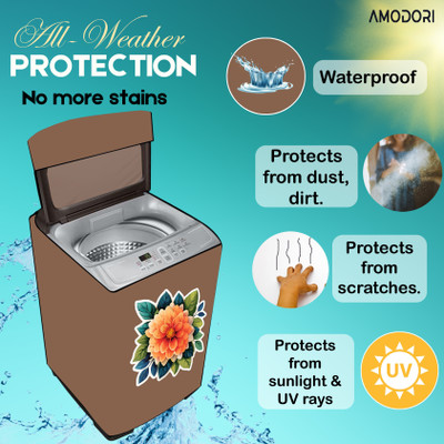 Amodori Front Loading Washing Machine  Cover(Width: 62 cm, Beige, Orange)
