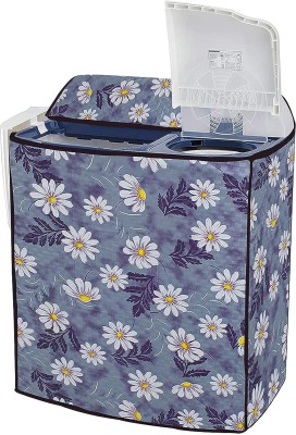 aradhya traders Semi-Automatic Washing Machine  Cover(Width: 51 cm, Blue Flower 6kg to 8kg Waterproof)