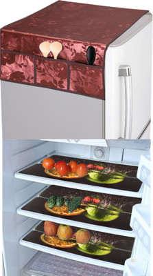 Crosmo Refrigerator  Cover(Width: 53 cm, Black)