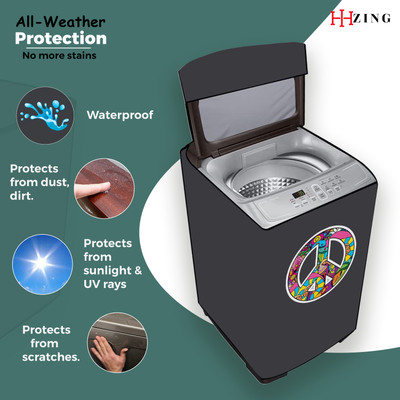 Hizing Top Loading Washing Machine  Cover(Width: 67 cm, Grey)