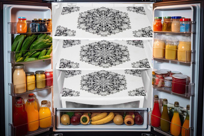 Trendy Rabbit Fridge Mat(Width: 32 cm, Red)