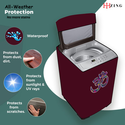 Hizing Top Loading Washing Machine  Cover(Width: 69 cm, Maroon, Pink)