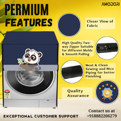 Amodori Front Loading Washing Machine  Cover(Width: 64 cm, Blue, Brown)