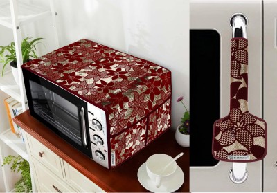 E-Retailer Microwave Oven  Cover(Width: 35 cm, Length-91cm) With utility Pockets and 1Pc Handle Cover (Maroon, Pack of-2Pcs)