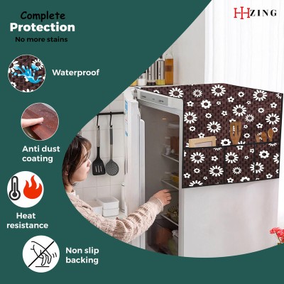 Hizing Refrigerator  Cover(Width: 55.89 cm, Black)